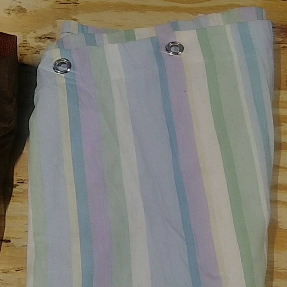 Cloth striped shower curtain